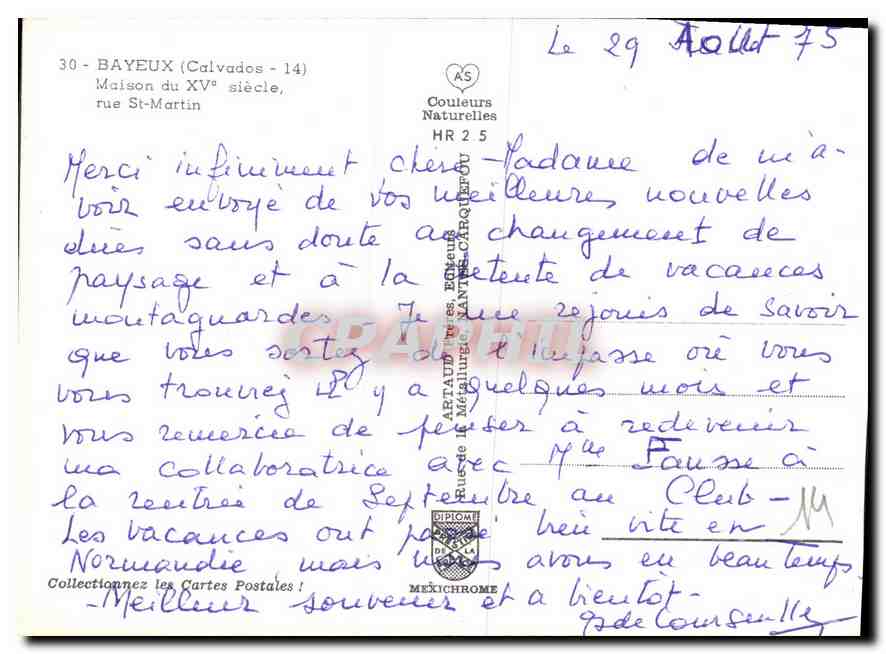CPM Lisieux Calvados Maison du XV siecle rue St Martin  — Rückseite