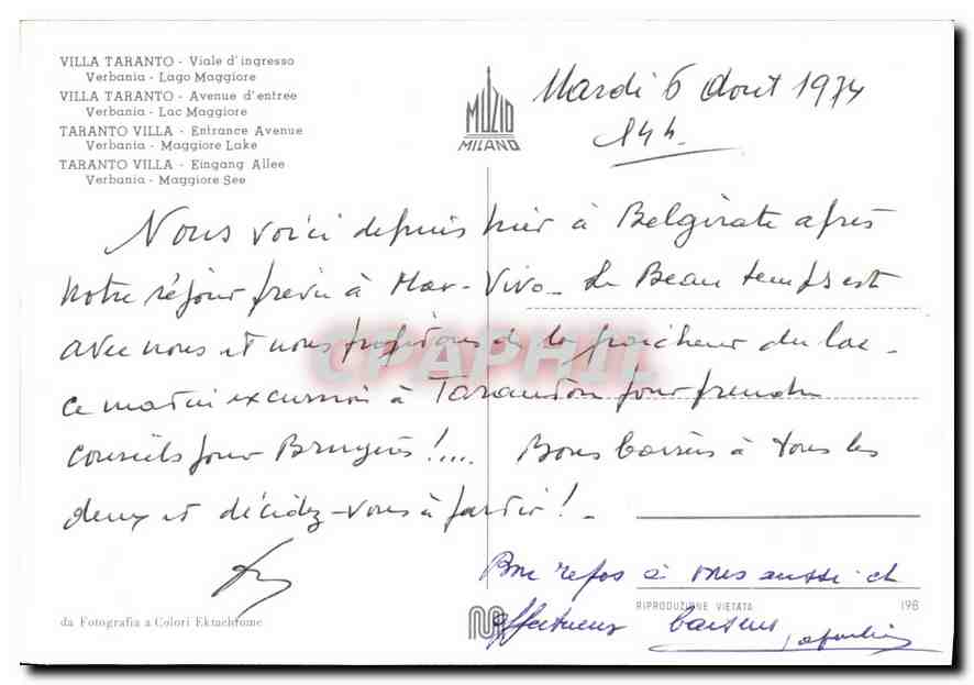 CPM Villa Taranto Viale d'ingresso Verbania Lago Maggiore  — Verso