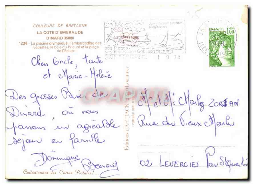 Dinard — vue panoramique — Éditions d'Art 'Jack' — Rückseite