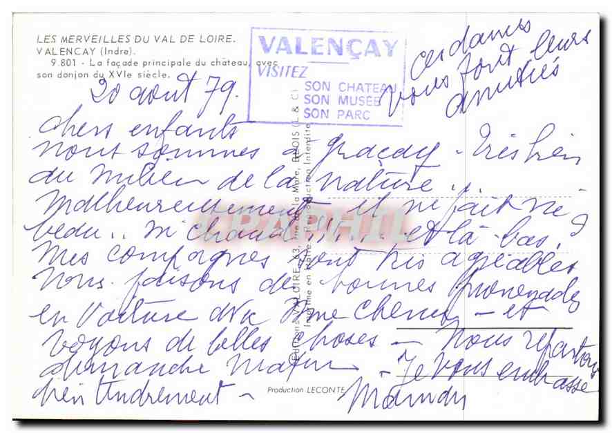 CPM Les Merveilles du val de Loire Valencay Indre La facade principale du chateau aves son donjon du — Rückseite
