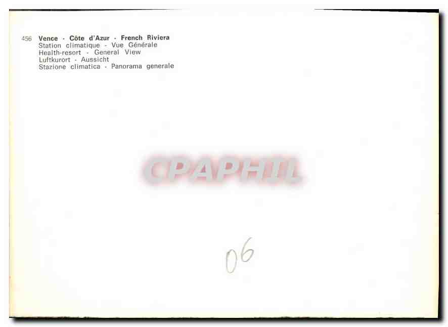 Vence — Côte d'Azur — Vue générale — CPAPHIL 456 — Reverso