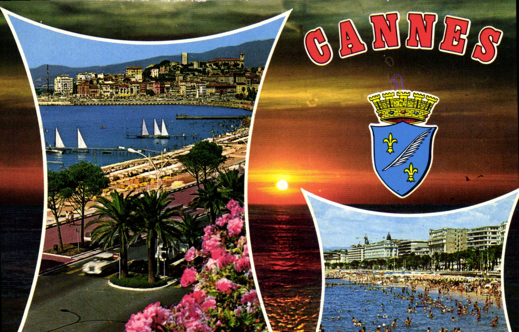 Cannes — vue panoramique et plage — éditeur Chelletta, n°214