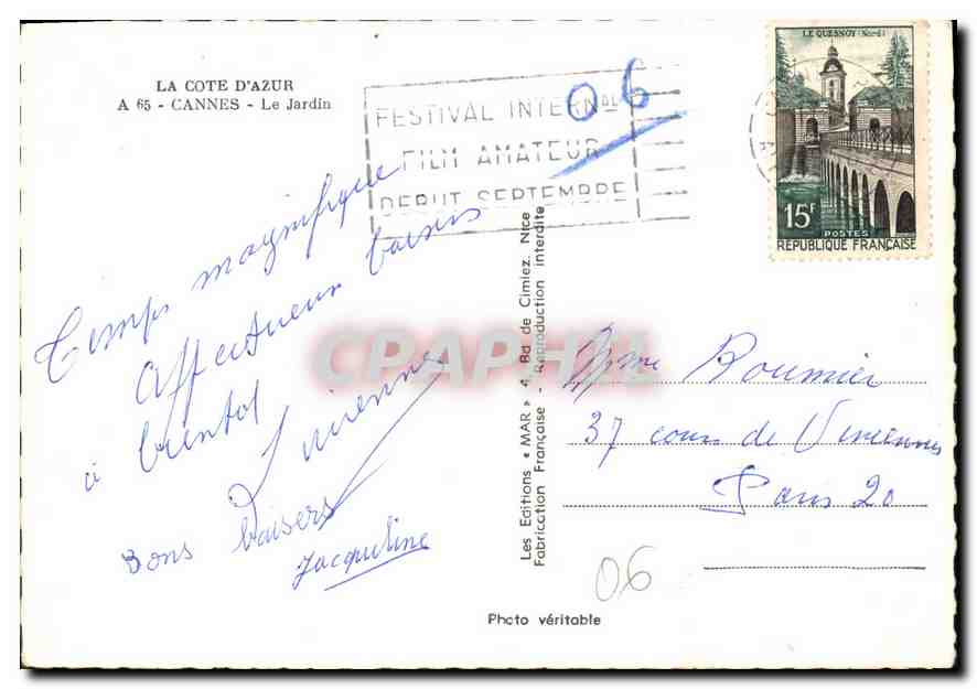 Cannes - Der Garten — Die Côte d'Azur — Éditions MAR — Rückseite