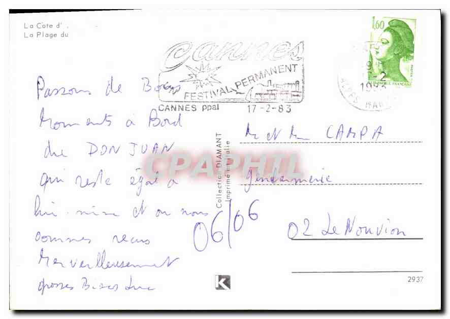 CPM La Cote La Plage  — Verso