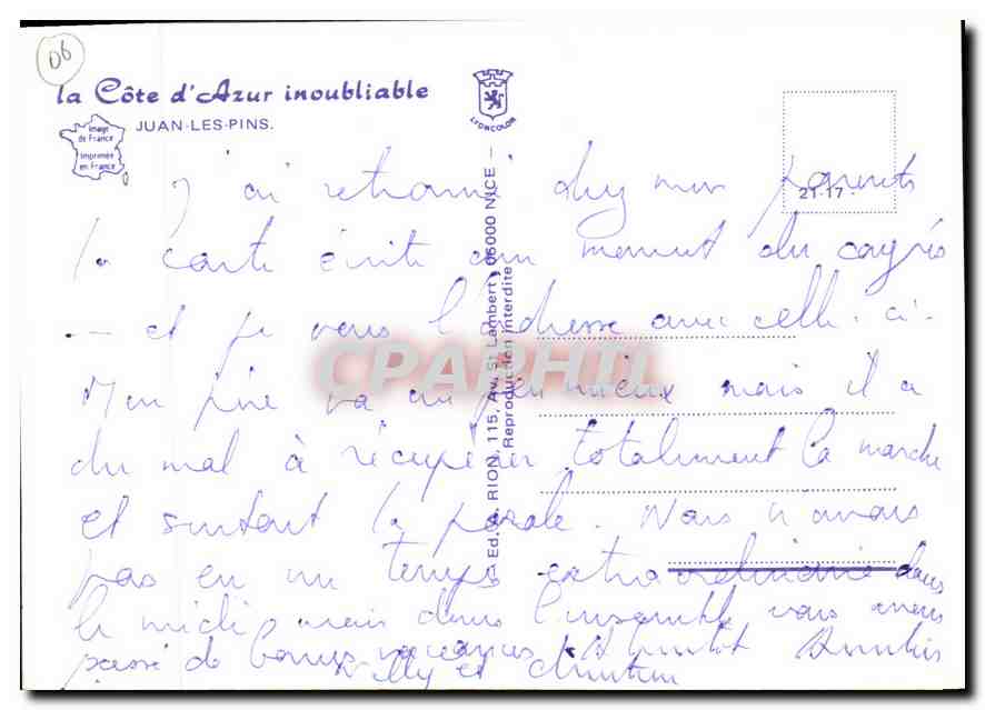 CPM La Cote d'Azur inoubliable Juan les Pins  — Rückseite