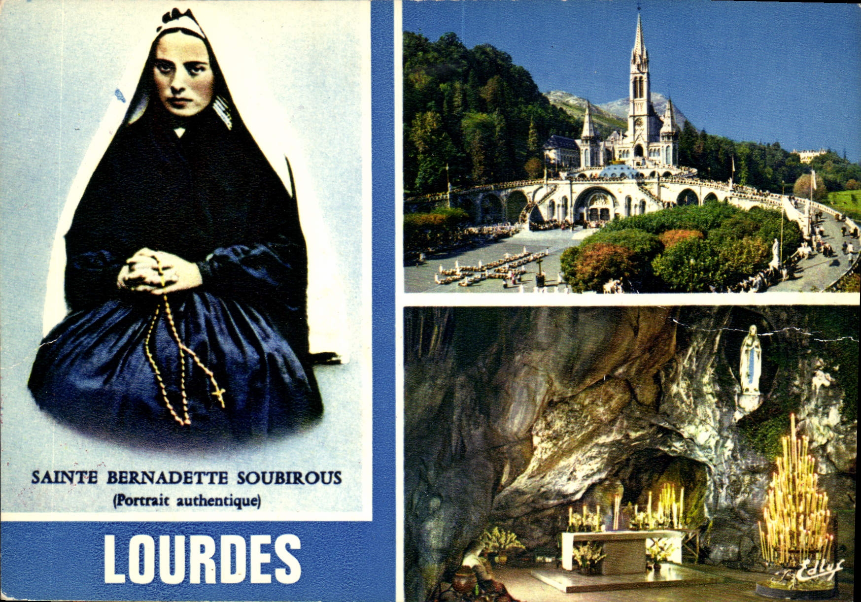 CPM Lourdes Bernadette la Basilique et la Grotte 