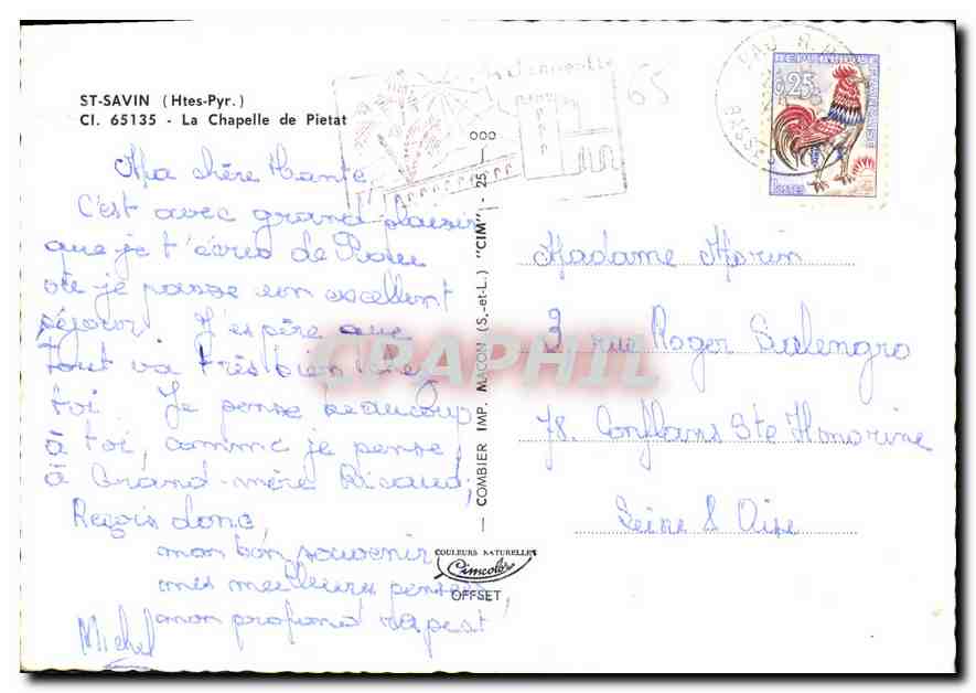 St-Savin (Htes-Pyr.) — La Chapelle de Pietat — Combier Imp. (S.-et-L.) — Rückseite