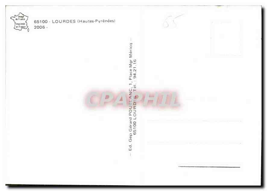 CPM Lourdes Hautes Pyrenees  — Verso