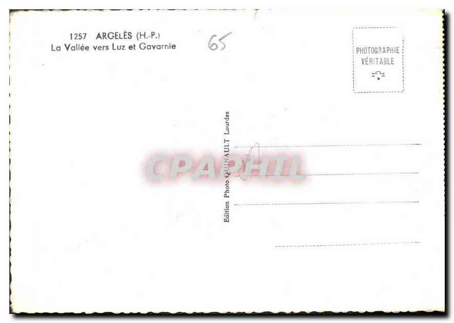 CPM Argeles La Vallee vers Luz et Gavarnie  — Rückseite