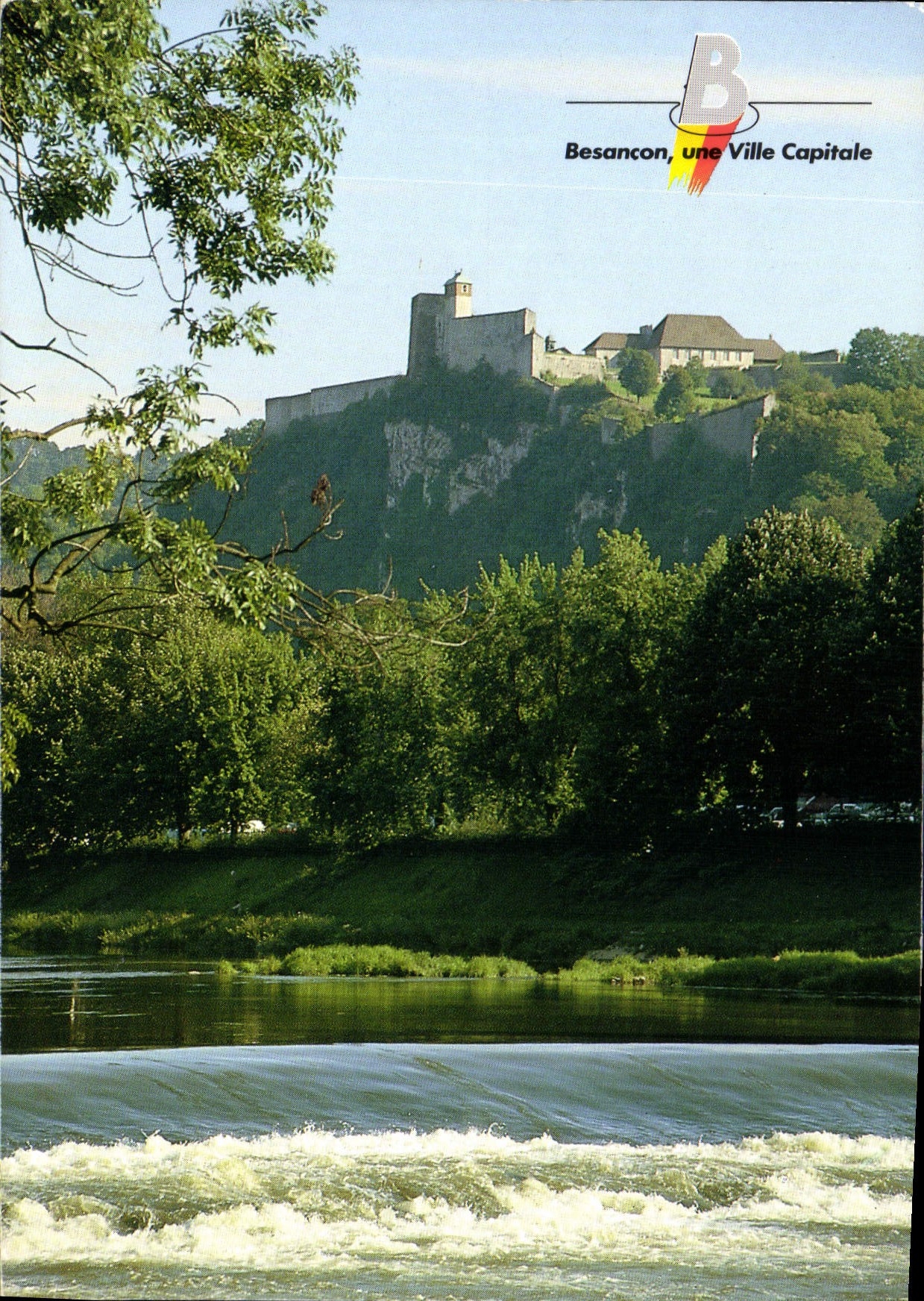 CPM Images de Franche Comte Besancon Doubs Promenade Micaud le barrage sur le Doubs au fond la Citad
