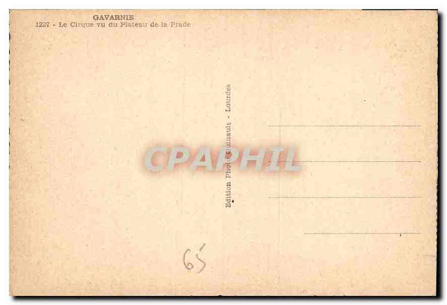 Gavarnie — Le Cirque vu du Plateau de la Prade — Édition Photo Renault - Lourdes — Verso