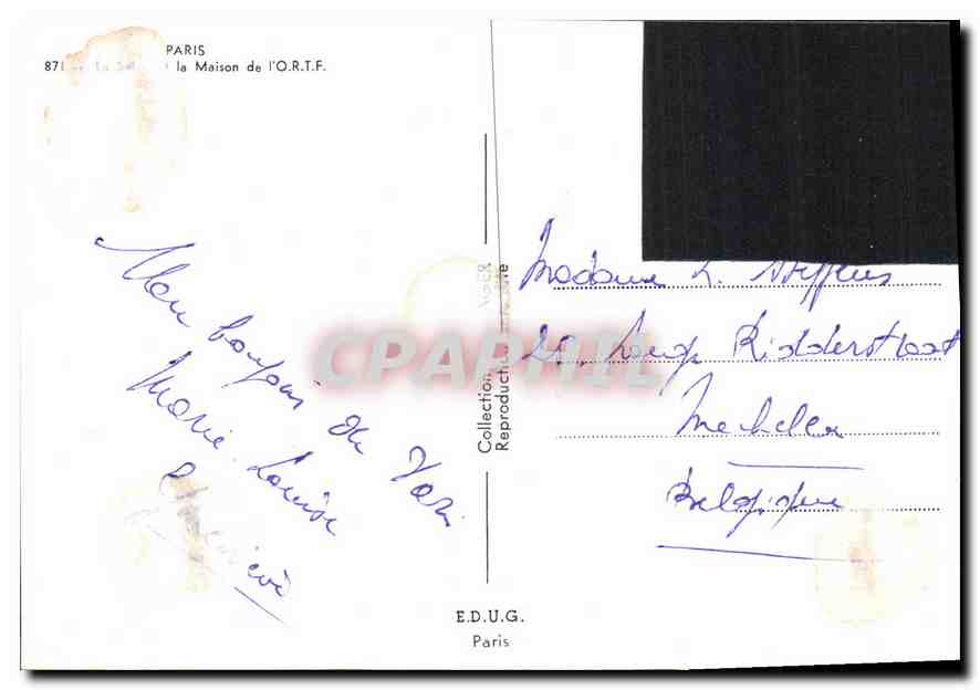 CPM Paris Maison de l'ORTF  — Verso
