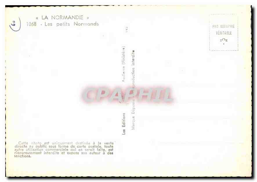 CPM La Normandie Les Petits Normands  — Rückseite