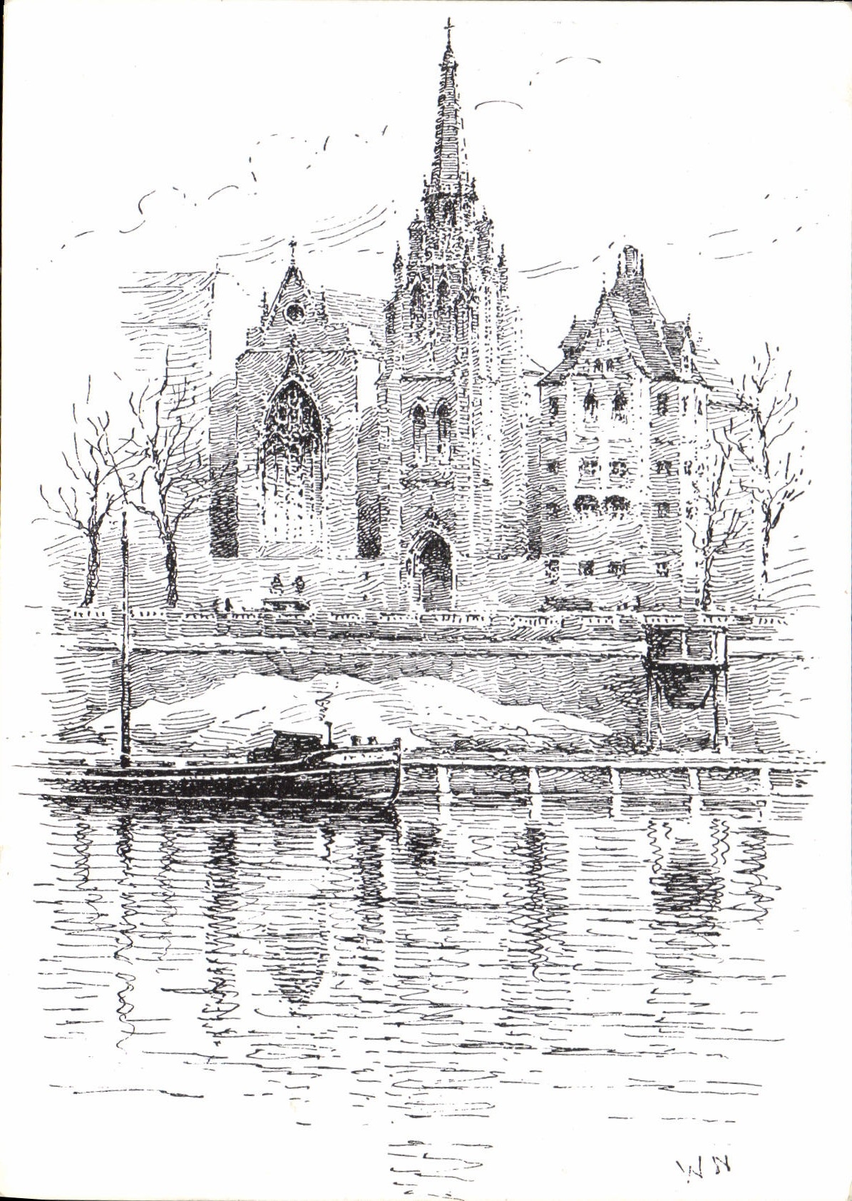 CPM The American Church in Paris Quai d'Orsay 