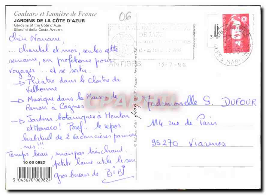 Jardins de la Côte d'Azur — La Côte d'Azur — éditeur HON — Verso