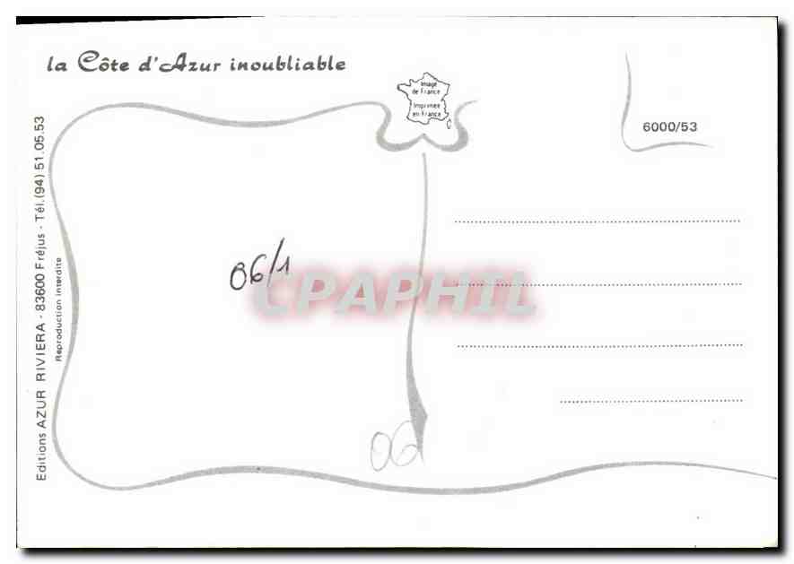 CPM La Cote d'Azur inoubliable  — Verso
