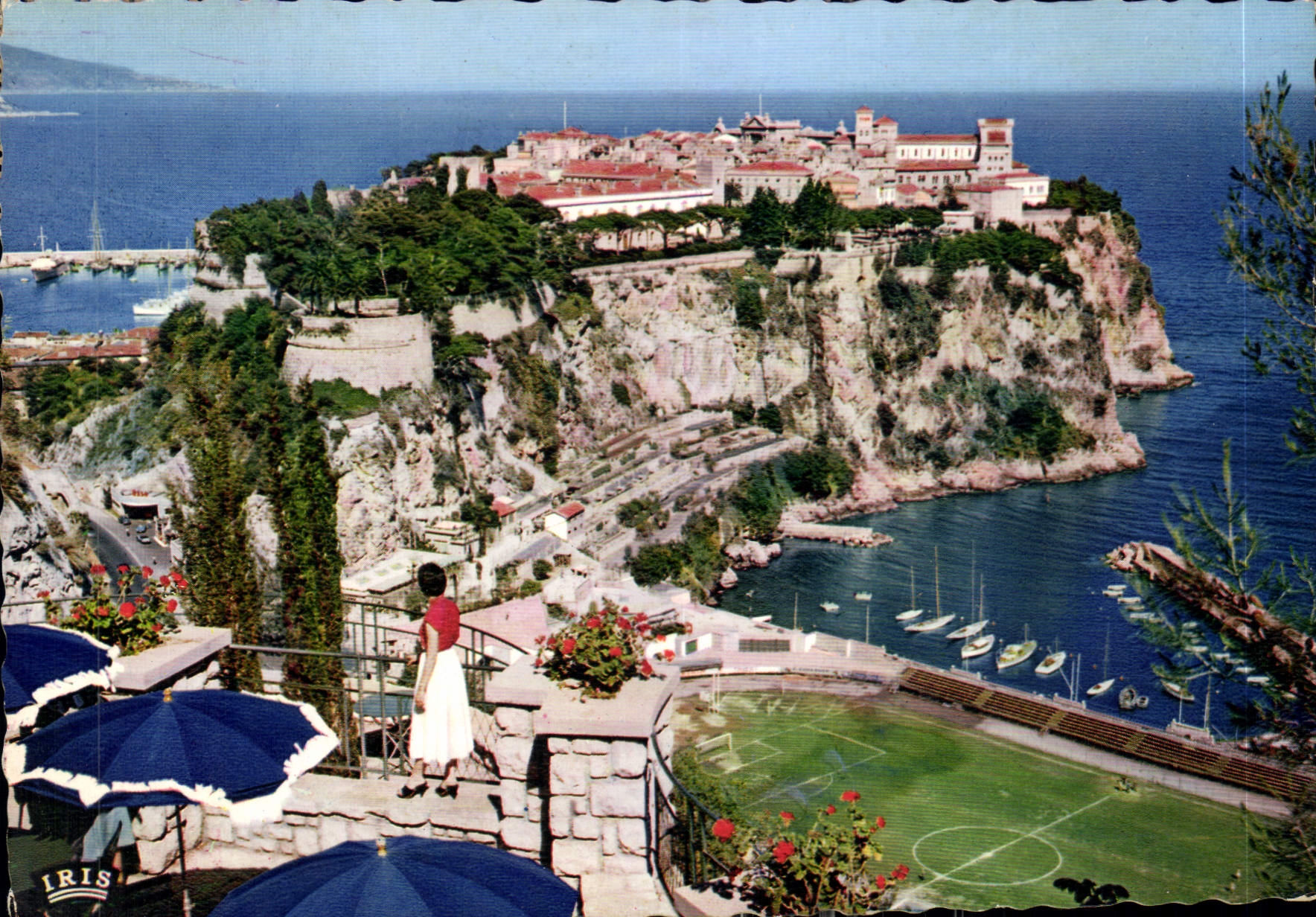 Vue du Rocher de Monaco — Le Rocher du Jardin Exotique — éditeur IRIS