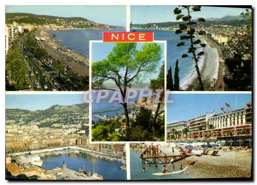 CPM Soleil de la Cote d'Azur Promanade des Anglais Vue generale de la Baie des Anges 