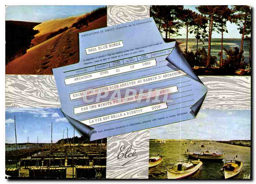 Bassin d'Arcachon — Dune du Pyla et casiers — Éditeur Elcée, n° 297