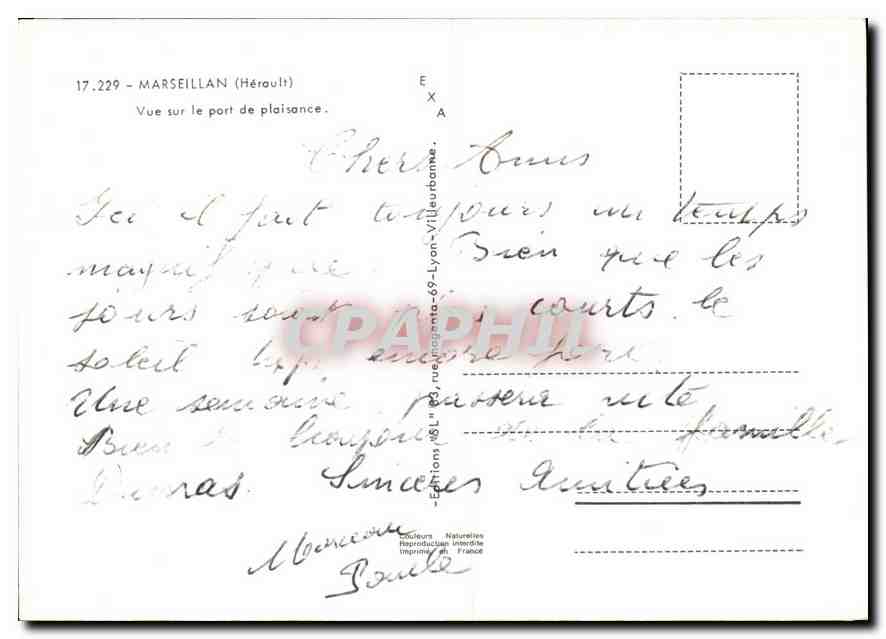 CPM Marseillan Herault Vur sur le port de plaisance  — Back