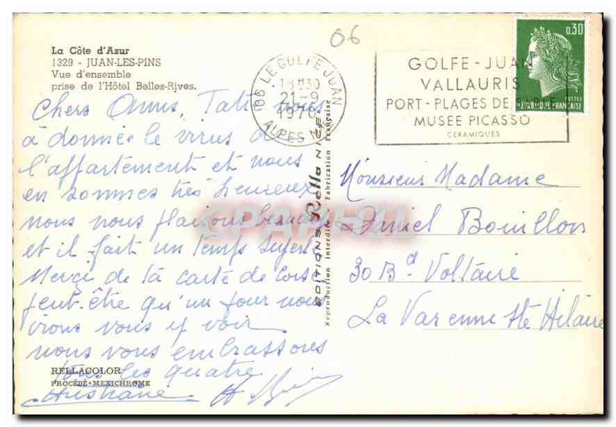Übersicht von Juan-les-Pins — Golfe-Juan — Verlag REELACOLOR — Rückseite