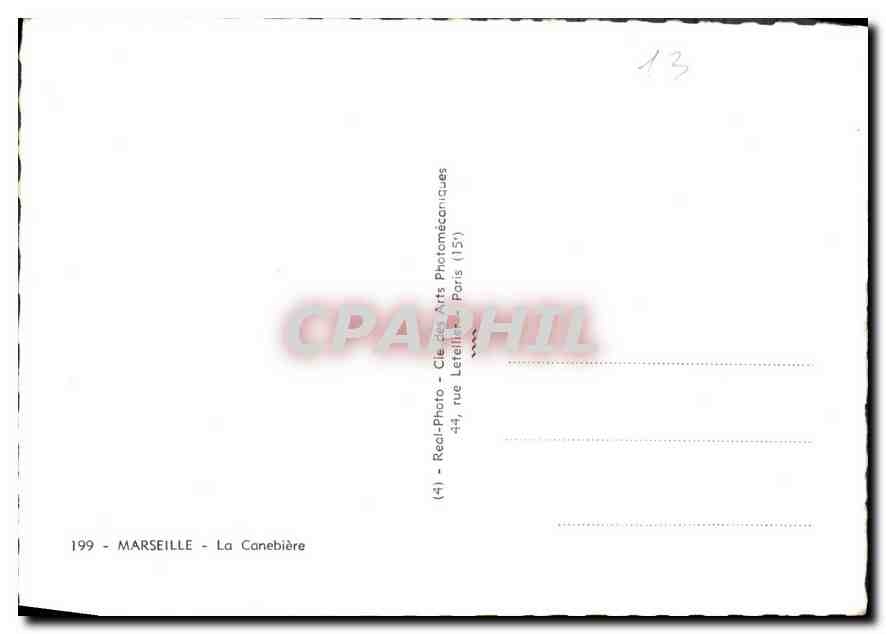 CPM Marseille La Canebiere Wagons Lits Cook Bieres de Ruoms Machines a ecrire Adler Boka Utyl — Verso