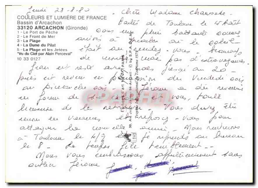 Arcachon — Vue du Ciel par Alain Perceval — Éditions du Tropéa — Rückseite