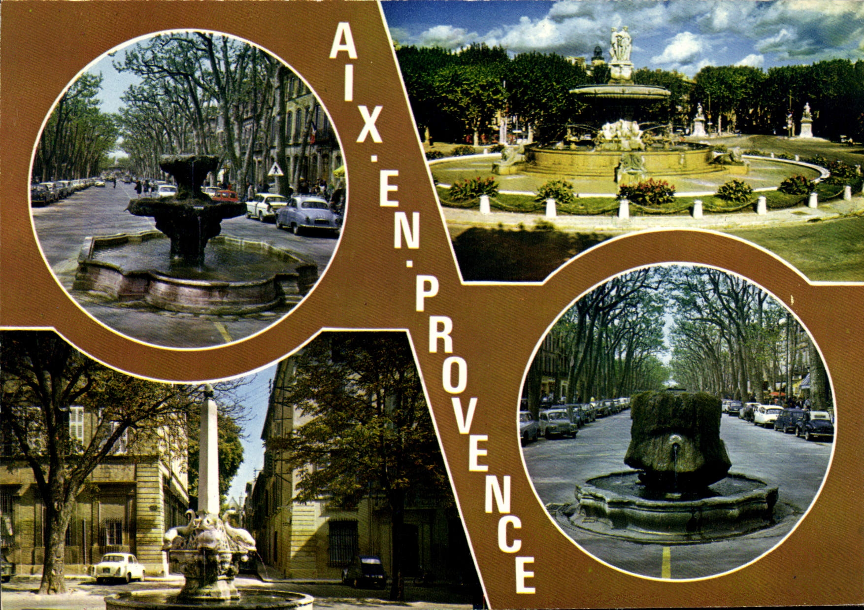 Aix-en-Provence — Ansicht der Place des Fountains — Verlag nicht sichtbar