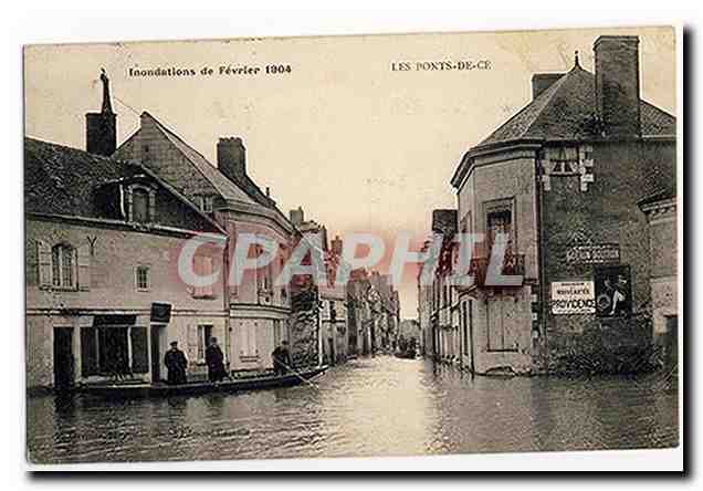 Les Ponts de Ce Innondations de fevrier 1904 CPA