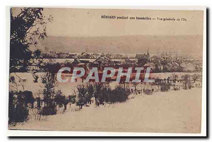Behuard pendant une inondation Vue generale de l'ile CPA