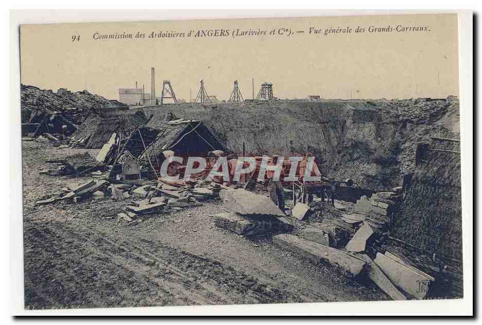 Commission des Ardoisieres d'Angers Vue generale des grands carreaux Animation CPA