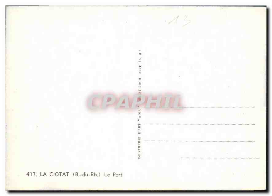 CPM La ciotat B du Rh le Port  — Rückseite