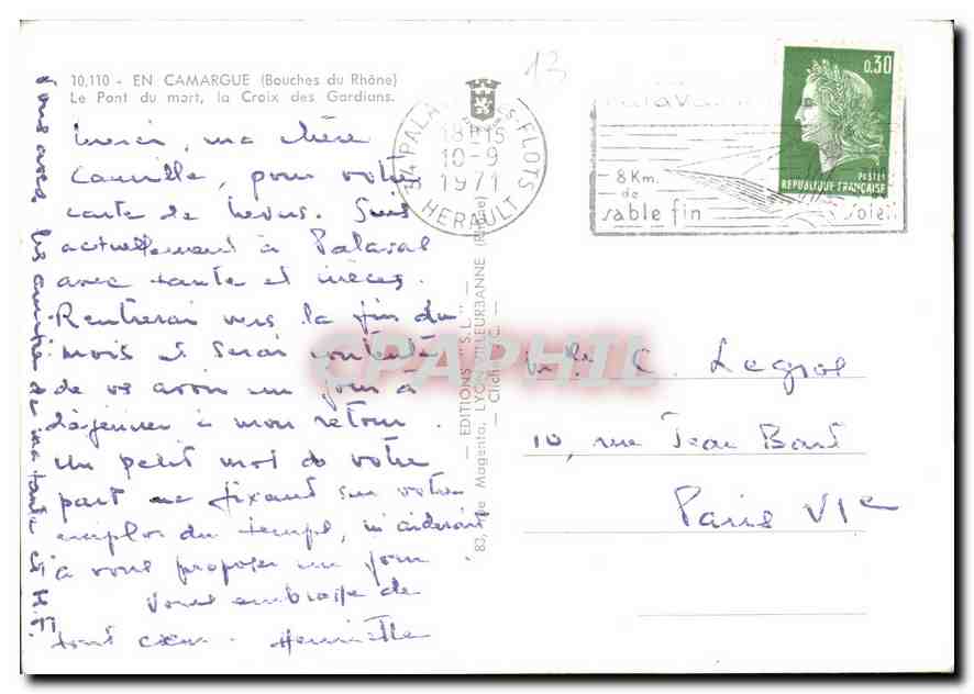 CPM En Camargue Bouches du Rhone le Pont du Mart la Croix des Gardians  — Verso