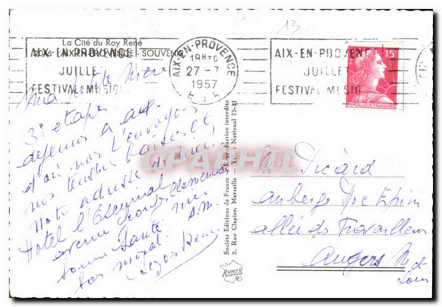 CPM La cite du Roy Rene Aix en Provence Souvenir  — Verso