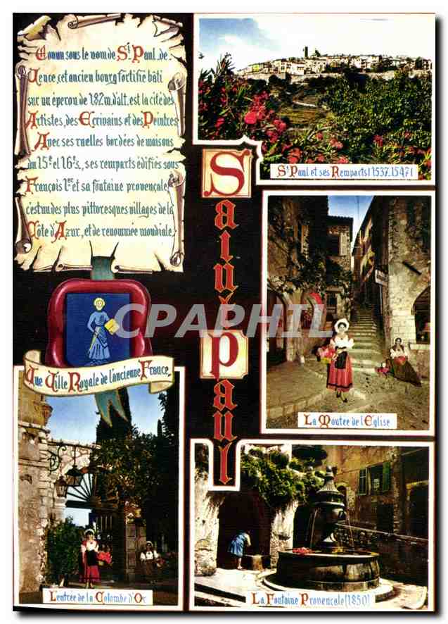 CPM Cote d'Azur Carrefour Mondial du Tourisme Saint Paul Ville royale de l'ancienne France 