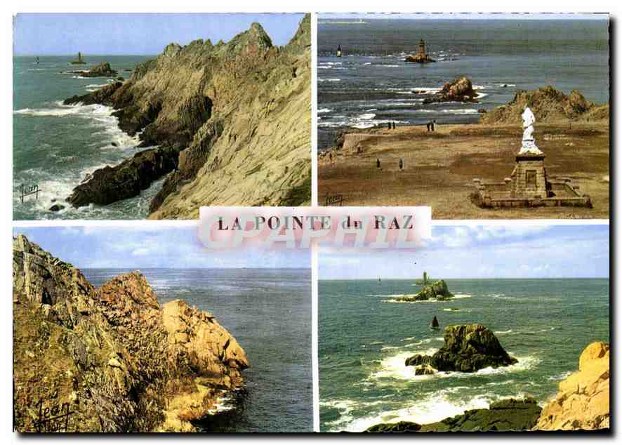 CPM La Bretagne La Pointe du Raz vue generale Notre Dame des Naufrages Tete de Cochon Extreme Pointe
