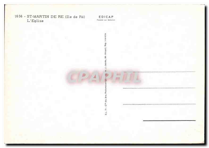 CPM St Martin de Re Ile de Re l'eglise  — Rückseite