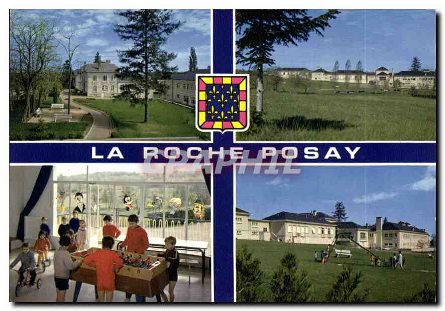 La Roche-Posay — vue panoramique et enfants jouant — Éditions Modernes Théuliac