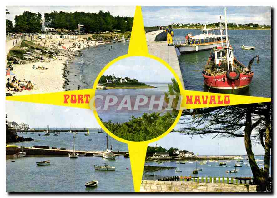 CPM Couleurs de Bretagne Port Navalo les Plages et le Port 