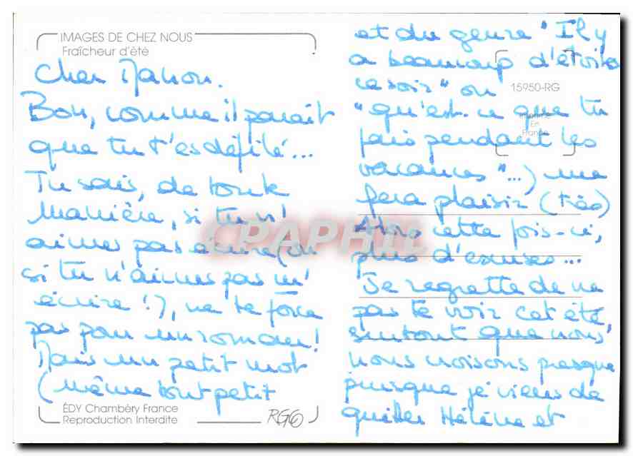 CPM Images de Chez Nous Fraicheur d'ete  — Rückseite