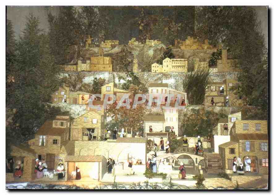 CPM Creche Provencale Realisee avec 1 million d'allumettes par Monsieur Martin Scheider a necessite 