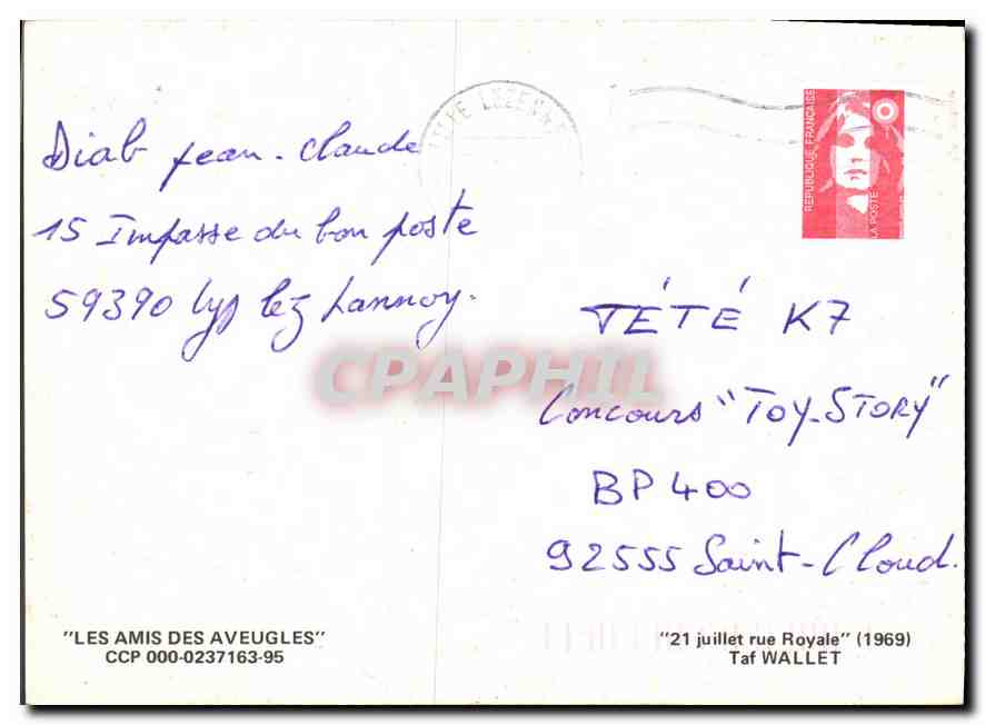 CPM Les Amis des Aveugles  — Verso