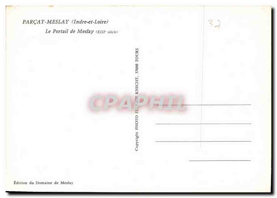 Parçay-Meslay — Le Portail de Meslay (XIIIe siècle) — Édition du Domaine de Meslay — Rückseite