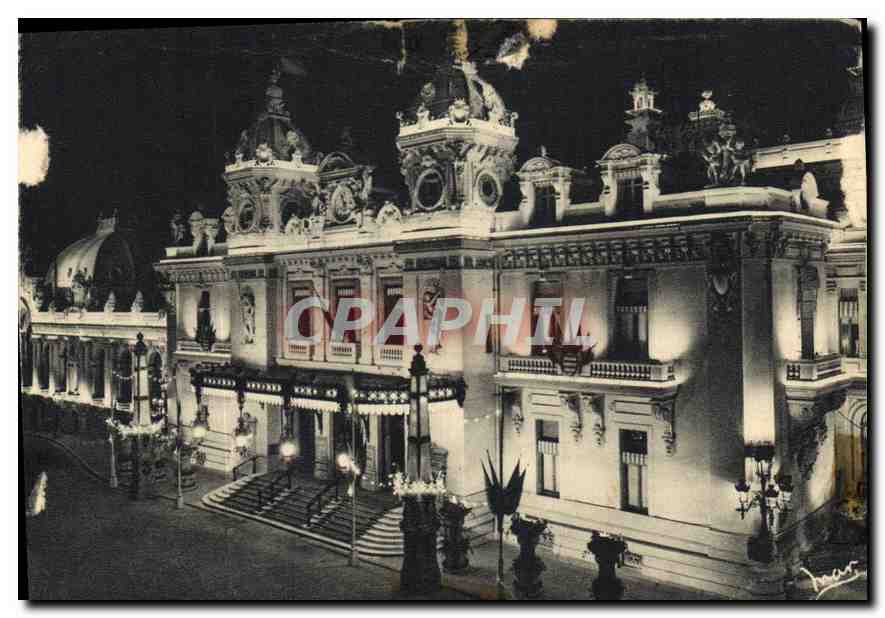 CPM La Principaute de Monaco Monte Carlo le casino la nuit 
