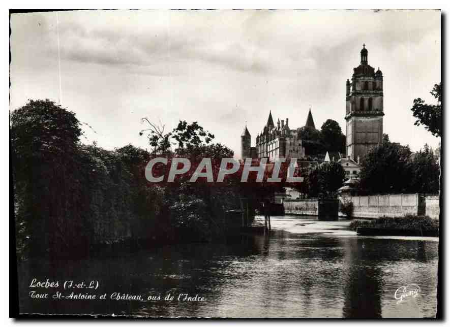 CPM Loches I et L tour St Antoine et chateau sus le l'Indre 
