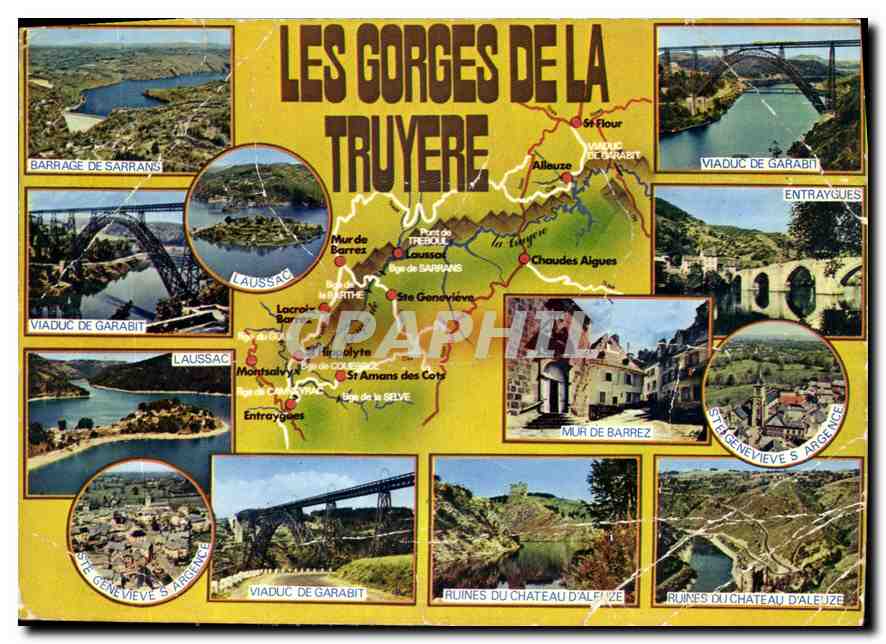 CPM Les beaux sites de France le circuit des gorges de la Truyere 