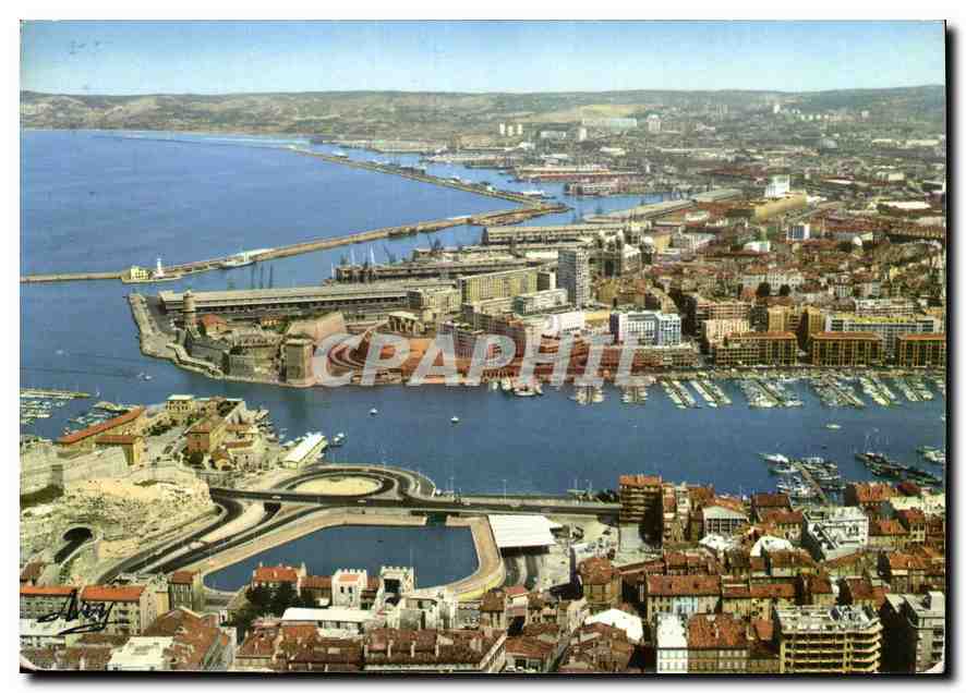 CPM Marseille Le Port et l'entree du tunnel 