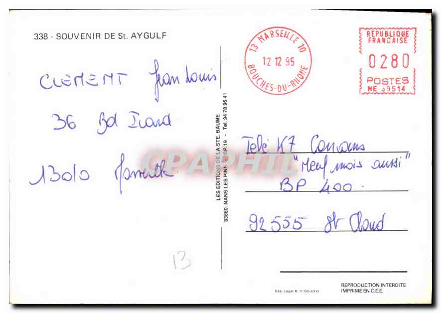 St. Aygulf — Souvenir de la Côte d'Azur — Éditions de la Sainte-Pine — Reverso