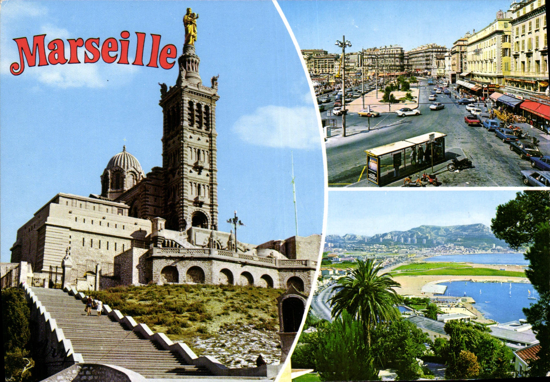 CPM Marseille Souvenir la Vierge de la Garde Quai des Belges Promenade de la Corniche 