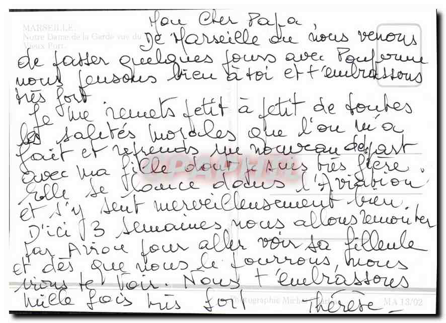 CPM Marseille Notre Dame de la Garde vus du vieux port  — Rückseite